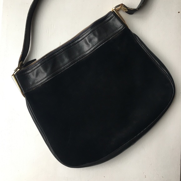 black suede gucci purse